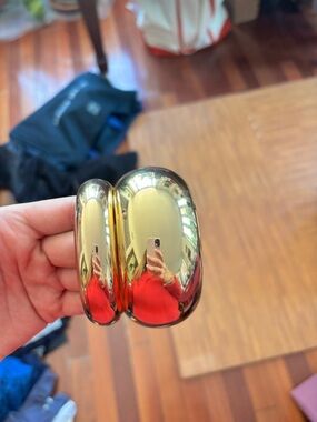 Set of Gold Metallic Double Dome Cuffs